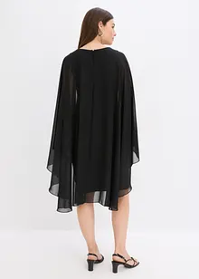 Minikjole med cape i tynn chiffon, bonprix