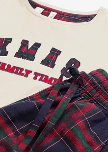 Pyjamas med flanellbukse og gavepose, bonprix