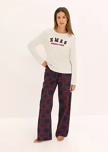 Pyjamas med flanellbukse og gavepose, bonprix