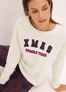 Pyjamas med flanellbukse og gavepose, bonprix