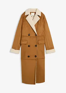 Kåpe i imitert skinn med varmt pilefôr, bonprix