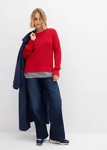 Genser med innfelt bluse, bonprix