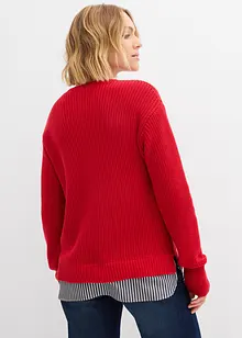 Genser med innfelt bluse, bonprix