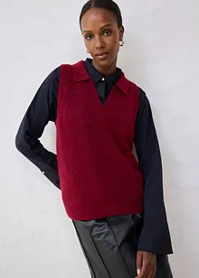 Finstrikket vest med alpakkaull, bonprix