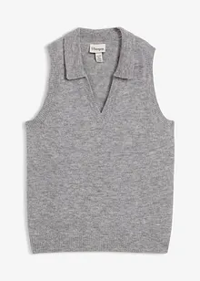 Finstrikket vest med alpakkaull, bonprix