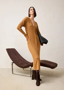 Strikket kjole med merinoull, bonprix