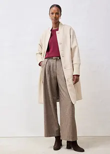 Kåpe med ull og strikket besetning, bonprix