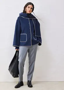 Ulljakke med pyntebroderi (todelt sett med skjerf), bonprix