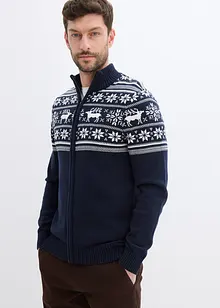 Strikkejakke med koftemønster i hudvennlig, ren bomull, bonprix