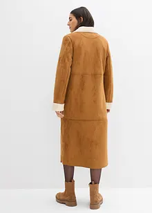 Kåpe i imitert skinn med varmt pilefôr, bonprix