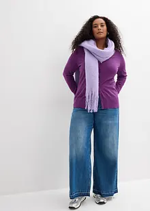 Finstrikket cardigan med knappestolpe, bonprix