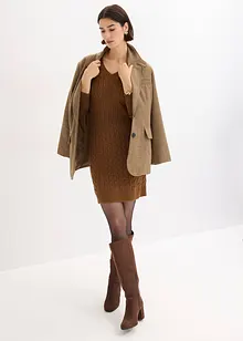 Strikkekjole med flettemønster, bonprix