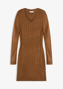 Strikkekjole med flettemønster, bonprix