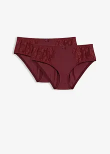 Truse med høy midje og nydelige blonder (2-pack), bonprix