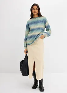 Grovstrikket genser i myk garnmiks med ull, bonprix