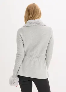 Cardigan med fuskepels, bonprix