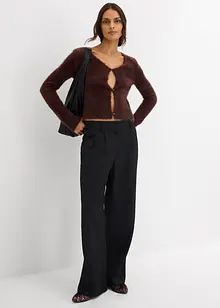 Finstrikket jakke av fjærgarn, bonprix