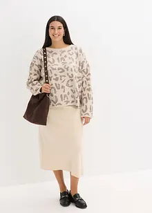 Oversized, jacquardstrikket genser med paljetter, bonprix