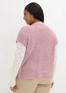 Strikkevest med dekorative knapper og ullandel, bonprix