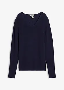 Finstrikket genser av 100% bomull, bonprix