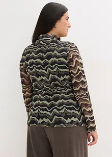 Langermet topp av myk mesh, bonprix