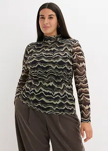 Langermet topp av myk mesh, bonprix