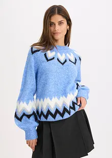 Strikket genser med glitterstriper, bonprix