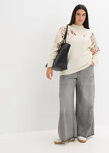 Oversized genser med paljetter, bonprix