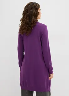 Lang strikkejakke med rullekant, bonprix