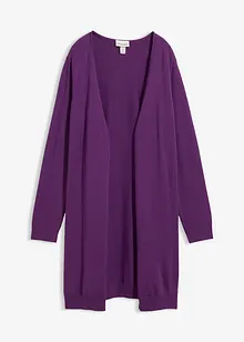 Lang strikkejakke med rullekant, bonprix