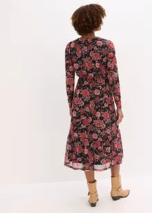 Midikjole i myk mesh, bonprix