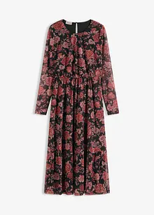 Midikjole i myk mesh, bonprix