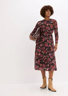 Midikjole i myk mesh, bonprix