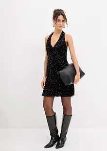 Paljettkjole i halterneck-modell, bonprix
