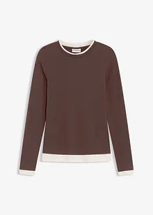 Langermet topp i bomullsmiks, bonprix