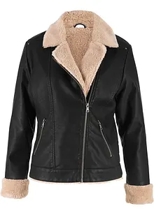 Jakke i imitert skinn, fôret, bonprix