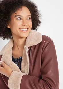 Jakke i imitert skinn, fôret, bonprix