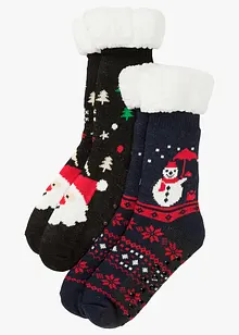 Kosesokker med teddyfôr (2-pack), bonprix