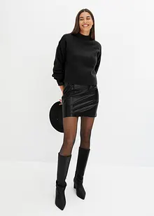 Kort skjørt i imitert skinn, bonprix