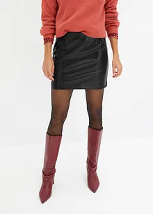 Kort skjørt i imitert skinn, bonprix