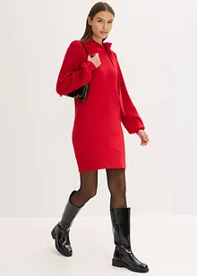 Strikkekjole i myk viskosemiks med sløyfe, bonprix