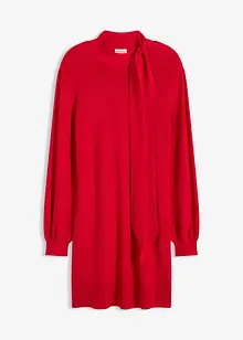 Strikkekjole i myk viskosemiks med sløyfe, bonprix