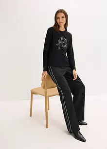 Langermet topp i 100% økologisk bomull, bonprix