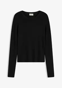 Finstrikket genser i myk viskosemiks, bonprix