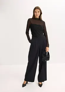 Langermet topp med fin mesh, bonprix