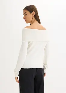 Oversized genser med carmenutringning, bonprix