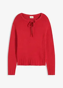 Grovstrikket genser med knyting, bonprix