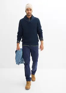 Grovstrikket genser med sjalskrage, bonprix