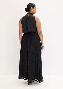 Maxikjole med blondeskjørt, bonprix