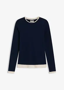 Langermet topp i bomullsmiks, bonprix